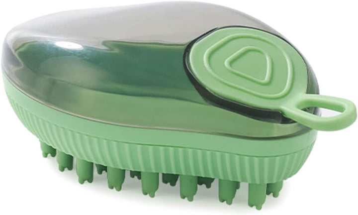 Silicone Pet Bath Massage Brush With Soap Dispenser Grooming