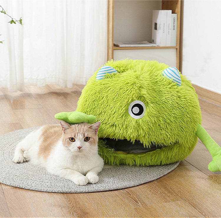 Machine Washable Fluffy Pet Bed Soft Calming Cushion