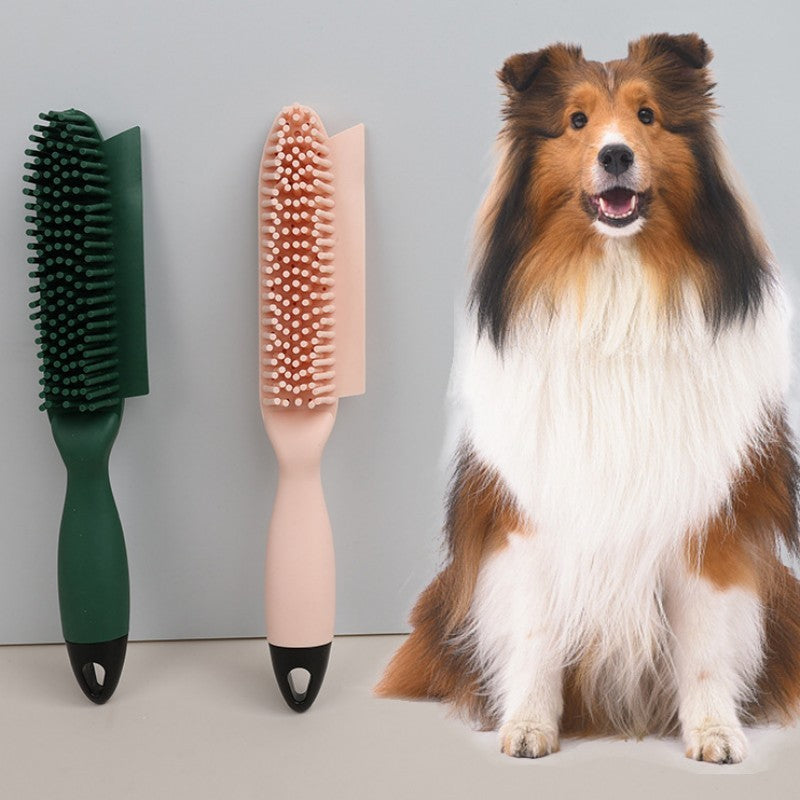 Pet Hair Remover Brush Grooming Comb With Massager