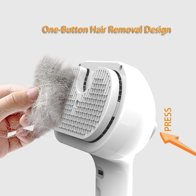 Self-Cleaning Pet Hair Removal Comb With Dematting Tool