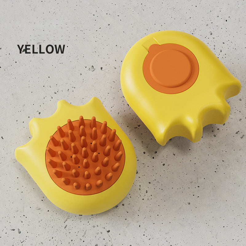 Pet Bath Massage Brush Grooming Comb With Shampoo Dispenser