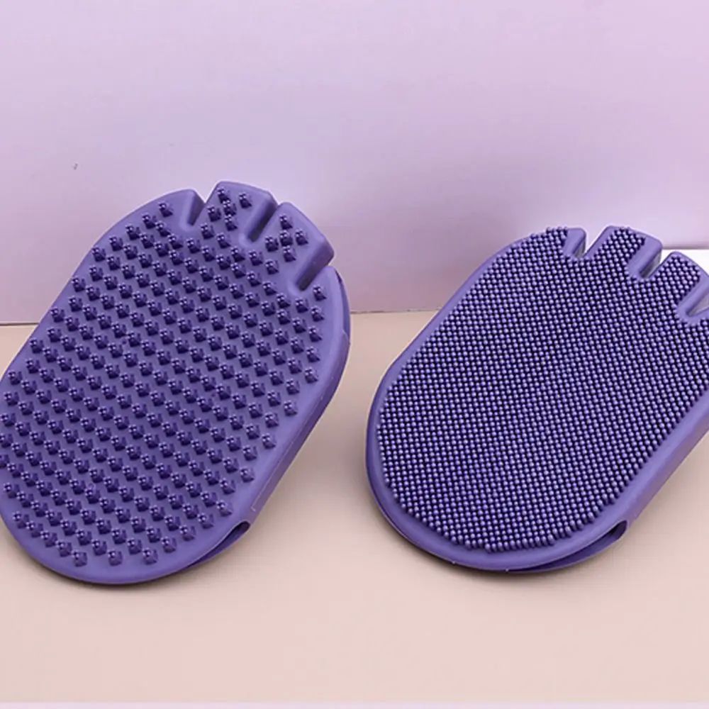 Dual-Sided Pet Grooming Brush Soft Bristle Massage Shampoo Tool