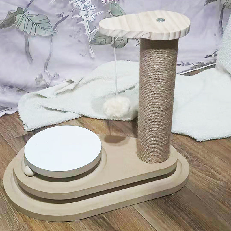 Solid Wood Turntable Bite-Resistant Interactive Pet Toy