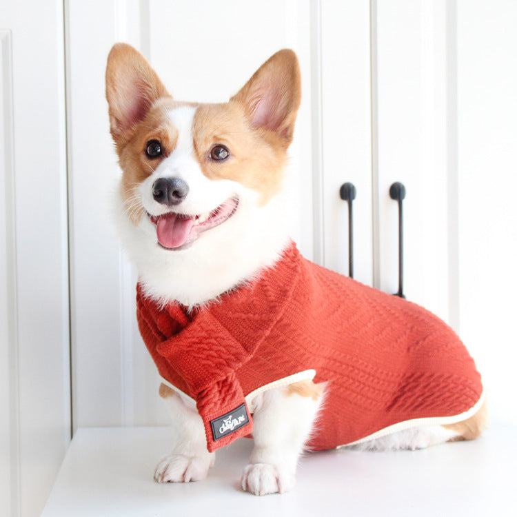 Pet Vintage Twist Sweater Stylish Warm Clothing