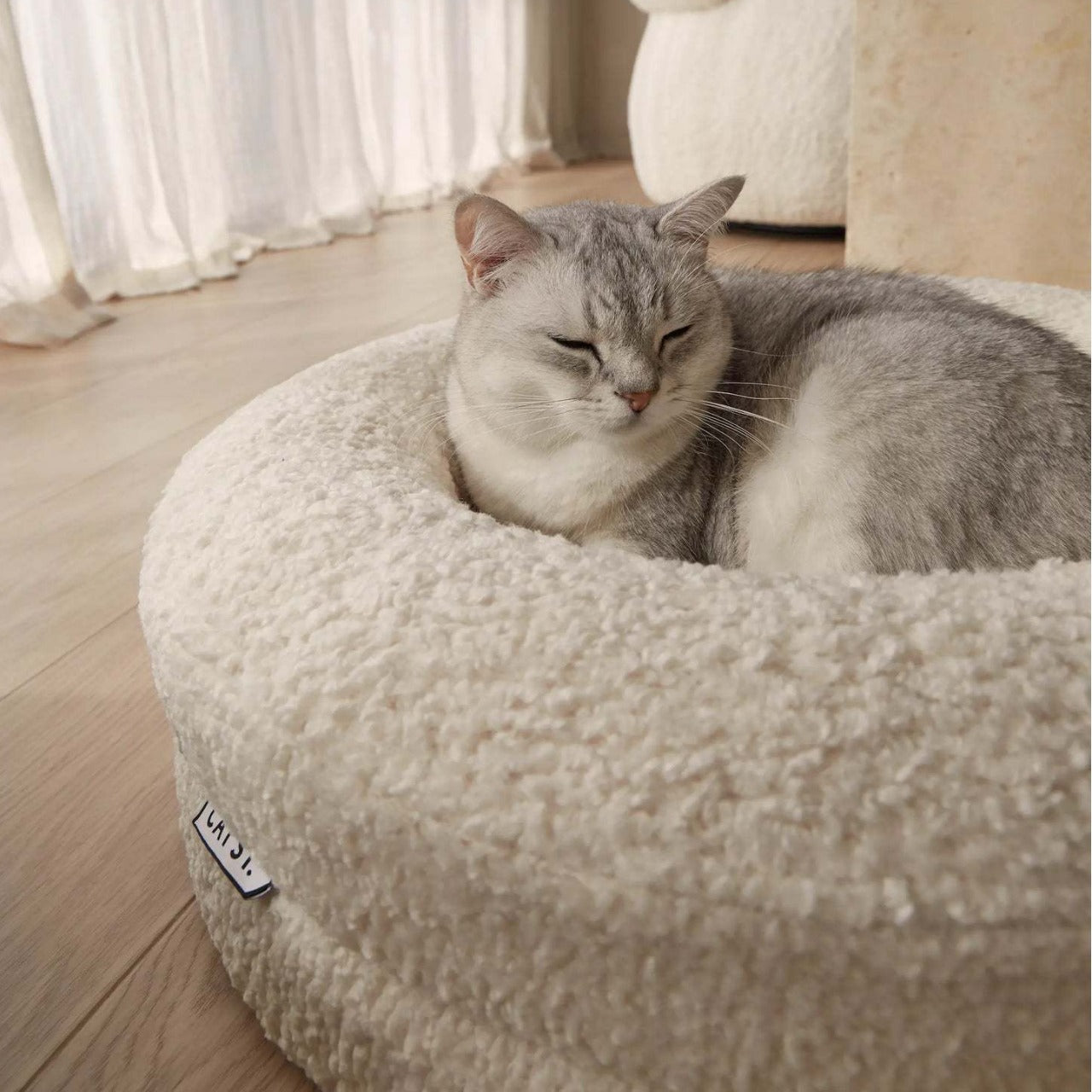 Solid Color Round Pet Bed Cozy Nest