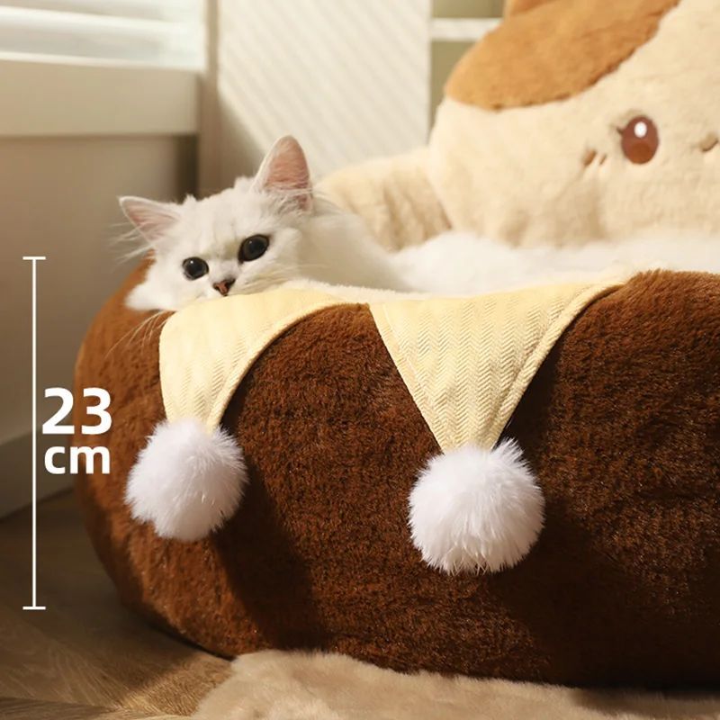 Round Plush Pet Bed Soft Warm Cushion Mattress