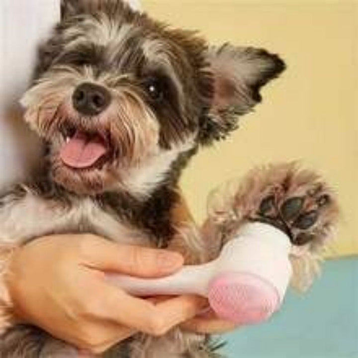 Easy-Clean Nylon Pet Paw Brush Grooming And Massage Tool