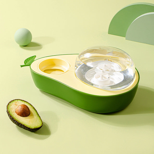 Automatic Avocado-Shaped Pet Water And Food Dispenser