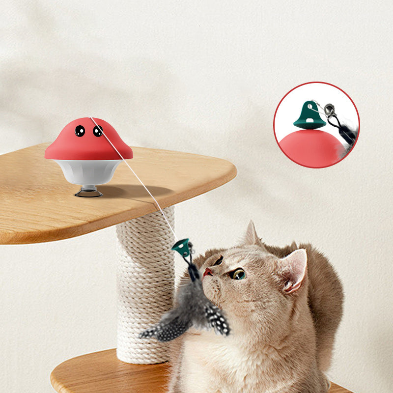 Retractable Wand Suction Cup Interactive Pet Teaser Toy