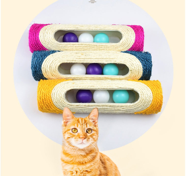 Long Sisal Drum Interactive Pet Toy Set