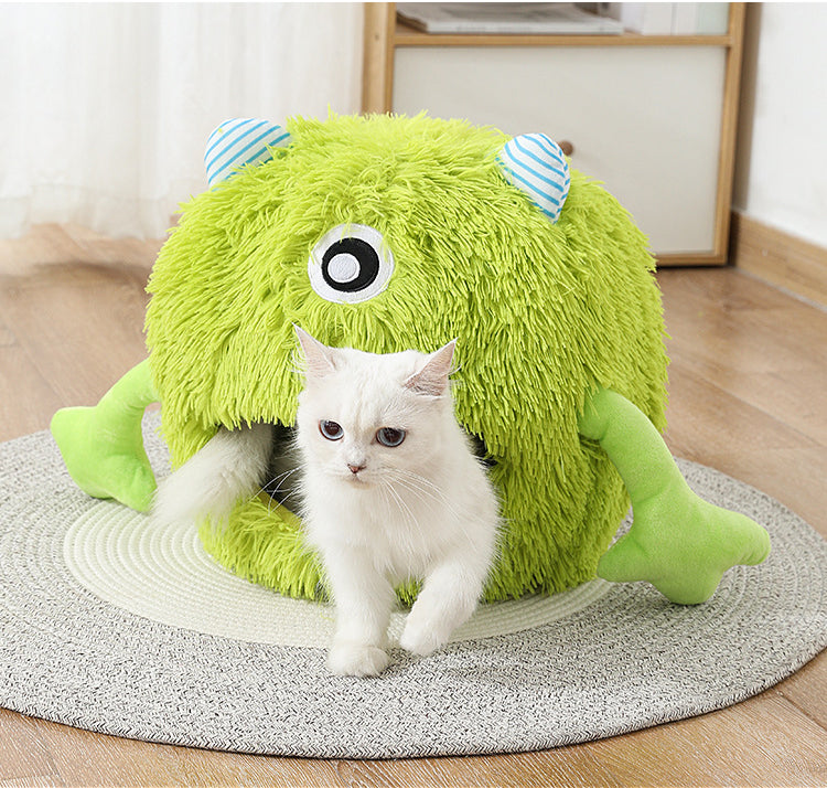 Machine Washable Fluffy Pet Bed Soft Calming Cushion