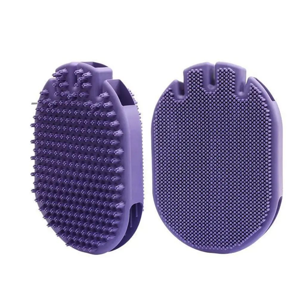 Dual-Sided Pet Grooming Brush Soft Bristle Massage Shampoo Tool