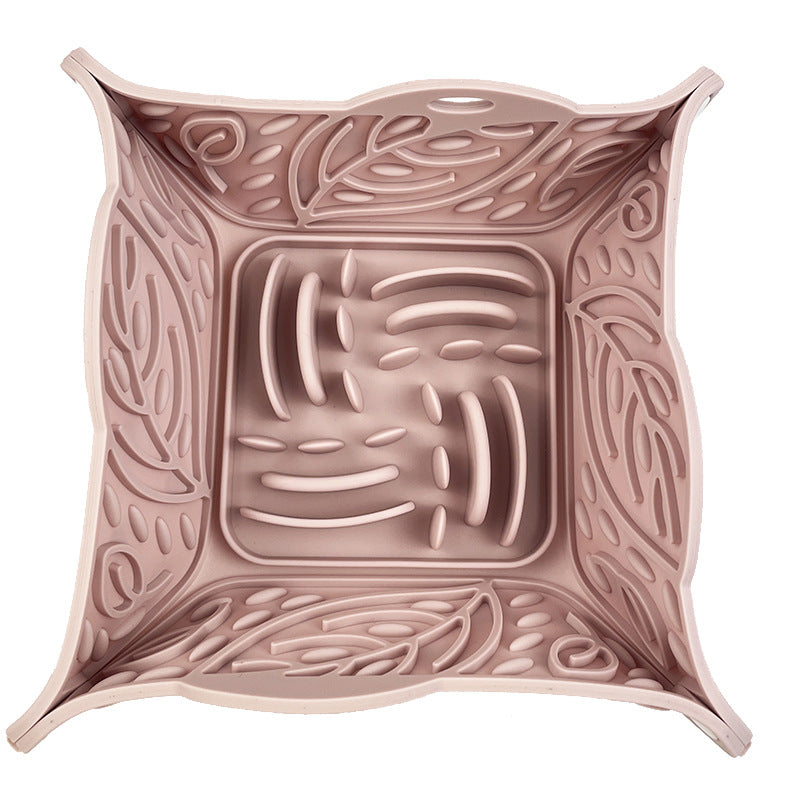 Silicone Foldable Slow-Feeding Pet Bowl Multi-Functional
