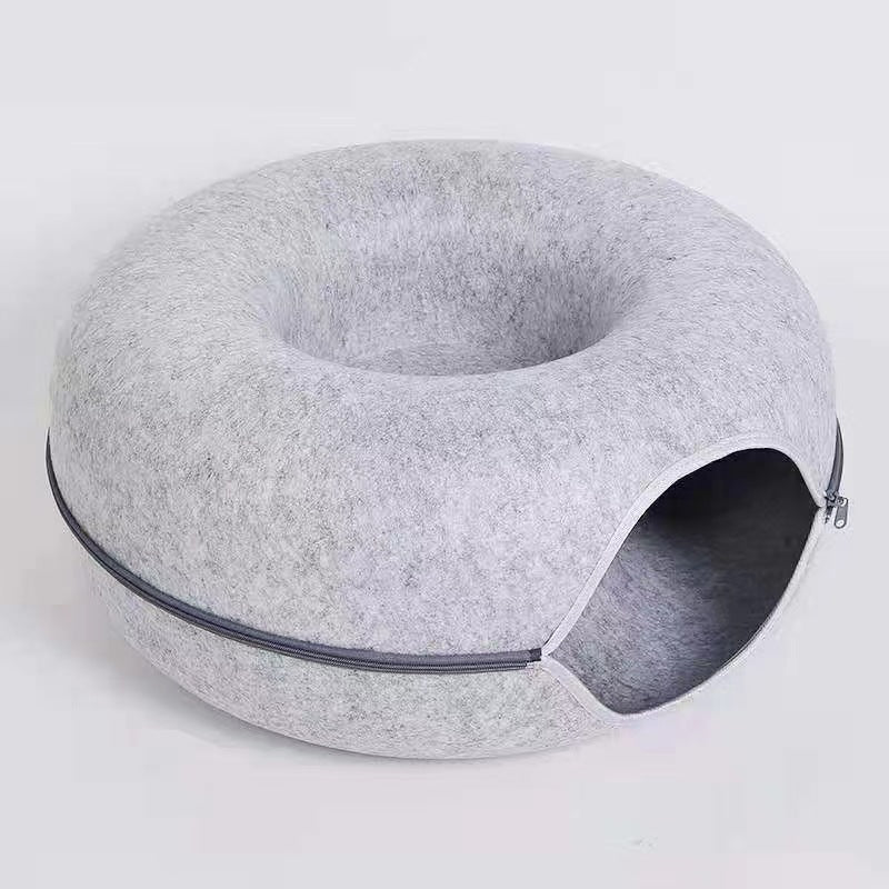 Comfortable Round Pet Bed Tunnel Cozy Sleeping Spot