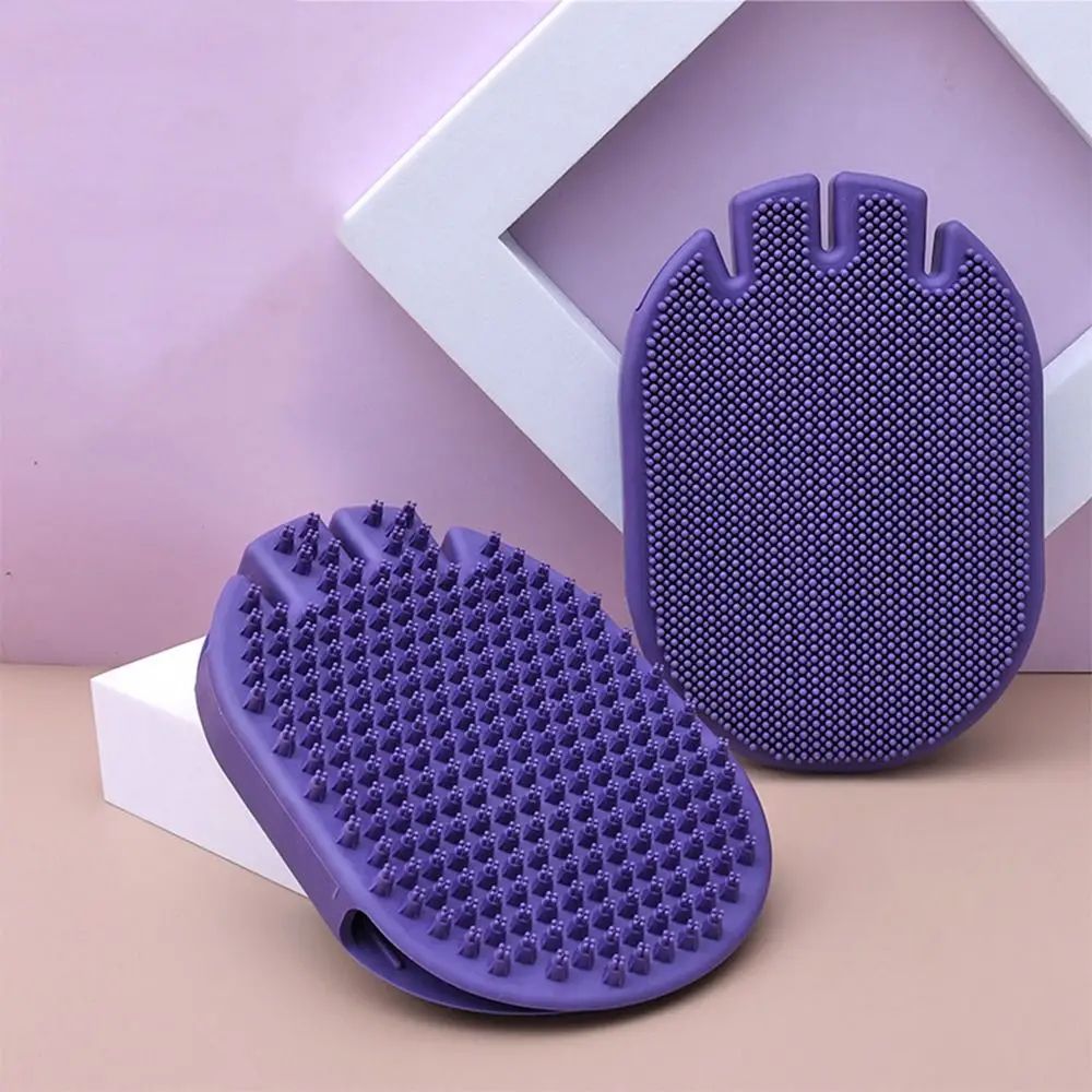 Dual-Sided Pet Grooming Brush Soft Bristle Massage Shampoo Tool