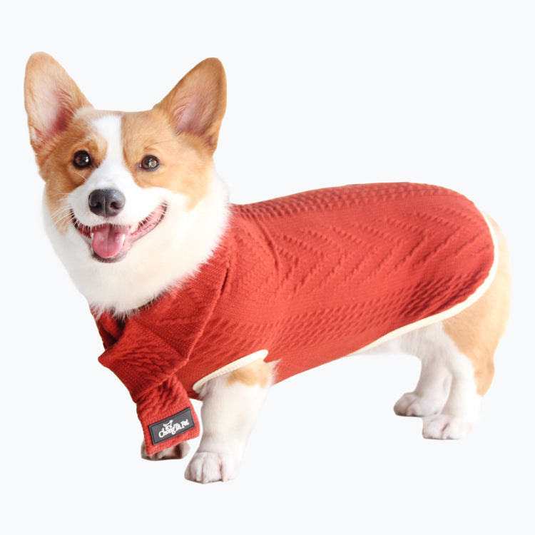 Pet Vintage Twist Sweater Stylish Warm Clothing