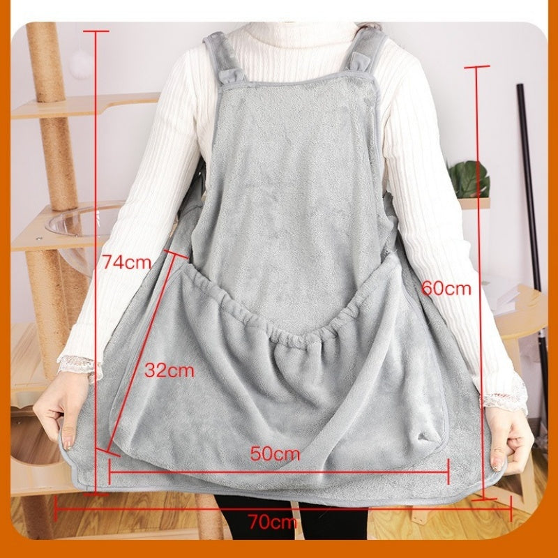Outdoor Pet Carrier Apron Small Plush Travel Chest Bag